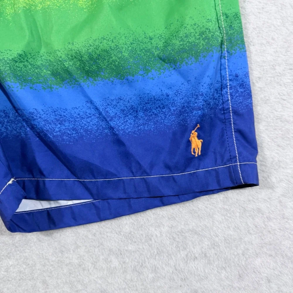 Polo Ralph Lauren Traveler Swim Trunks Men L Rainbow Ombre Excellent 5.75 Inseam